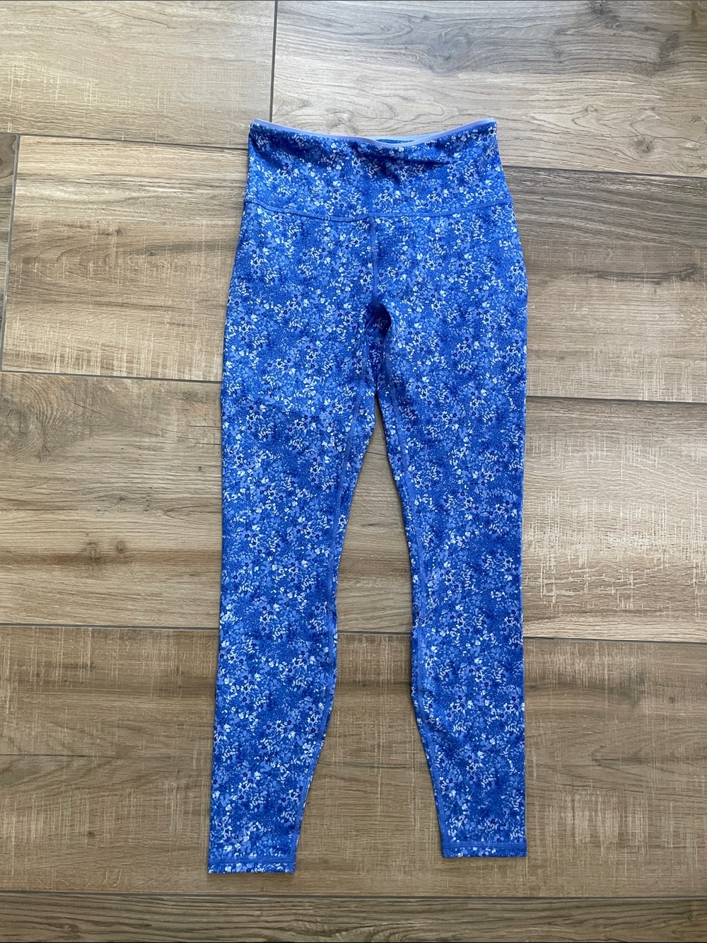 Fabletics Leggings Small Blue Boost Powerhold High Waist Floral Workout Tights